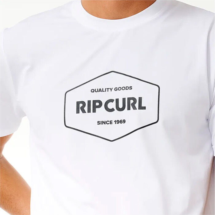 2024 Rip Curl Hombres Grapadora UPF Chaleco De Lycra De Manga Corta 14UMRV - White